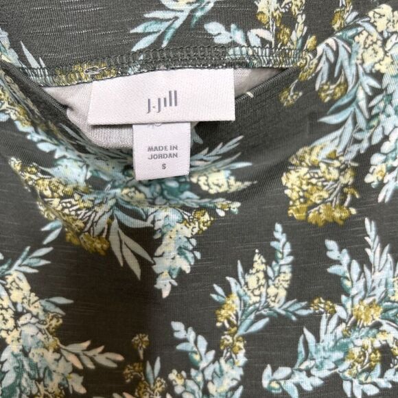 J. Jill Maxi Skirt A Line Long Green Floral Print Pull On Elastic Waist Sz Small - Picture 4 of 7